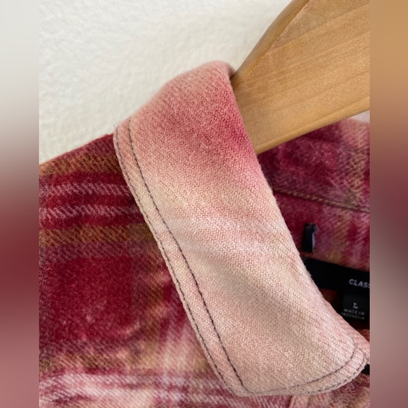 Distressed Bleach Flannel Oversized Boyfriend Shirt 437 - Picture 2 of 5